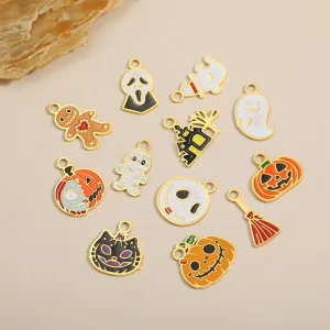 Diy New Handmade Halloween Cute Accessories Charm Stainless Steel 14k Gold Plated Pendant Fashion Jewelry