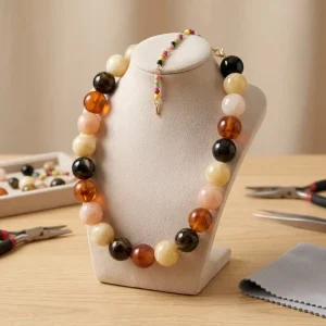 Dopamine Colorful Plastic Bead Pendant Necklace European American Summer Fashion Jewelry Accessory Bulk Supply