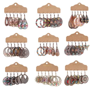 DouVei Bohemian Vintage Butterfly Imitation Pearl Zinc Alloy Statement Drop Earrings Women Ethnic Fashion Jewelry Set CN ZHE