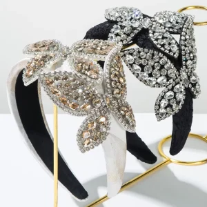 Double Butterfly Alloy Hairband High End Charming Style Rich Chic Women New Diamond Studded Hair Accessory