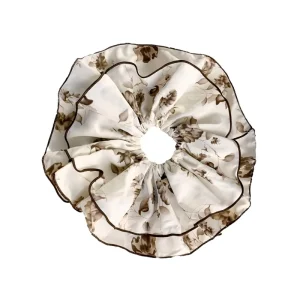Double Layer Pattern Fabric Hair Ties Fold Edge Design for Comfort and Style Scrunchies