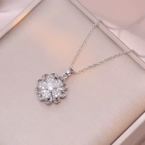 Double Layer Zircon Fringed Pendant Gold Plated Stainless Steel Women Trendy Fashion Jewelry Necklace Factory Direct