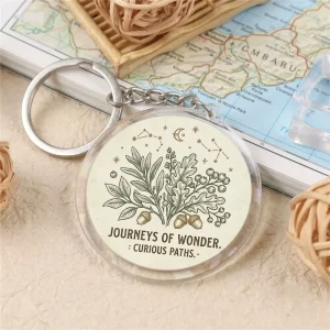 Double Sided Acrylic Keychain Custom Logo Key Ring Personalized Size Pendant for Anime Merchandise