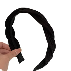 Dowell Korean Design Hair Twist Headband Curly Embroidered Flowers Wide Headband Chain Wavy Hairband for Women