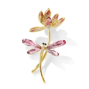 Dragonfly Brooch Pin Crystal Rhinestone Dragonfly Brooches Fashion Animal Pin Dress Accessories Jewelry Gift for Women