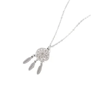 Dreamcatcher Pendant Stainless Steel Necklace Vintage Elegant Long Sweater Chain Fashion Accessories