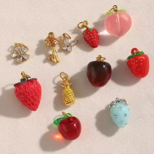 Dreamshow Fashion Acrylic Resin Pendants Charms Colorful Summer Fashion Gold Plated Jewelry Accessories