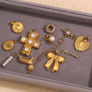 Dreamshow Fashion Jewelry Accessories Gold Plated Pendant Charms Stainless Steel Pendant for Jewelry Making