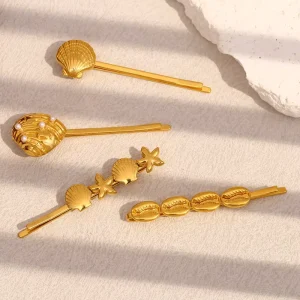 Dreamshow Summer Fashion Hair Clips Fashion Hair Accessories Women Gold Plated Stainless Steel Jewelry