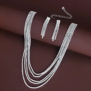 Dress Wedding Rhinestone Costume Chunky Jewelry Set Formal Bijoux Bijouteria Jewelry