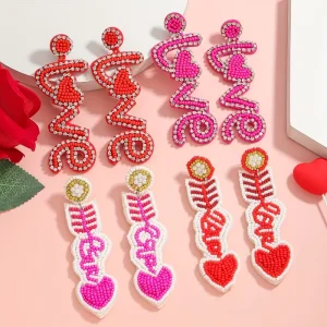 Drop Earrings Originality Interesting Designer Red Love Cute Women’s Anniversary Gift Styling Fashionable Summer Fine Dangle