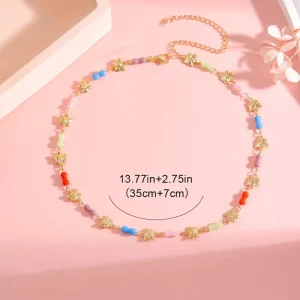 Drop Oil Clover Anklet Bracelet Trendy Electroplated Colorful Enamel Chain Jewelry Summer Beach Accessories for Women