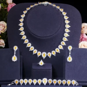 Dubai Bridal Aaa Cubic Zirconia Vintage Luxury Jewelry Necklace Nigeria Fashion Saudi Arabia Wedding Party Anniversary