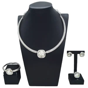 Dubai Classic Sapphire Necklace Sets Nigeria Costume Jewelry Set Italian Fashion Party Women Jewelry Set HV2460437