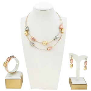 Dubai Gold Fashion Women Jewelry Set Brazilian Style for Wedding Party Accessories