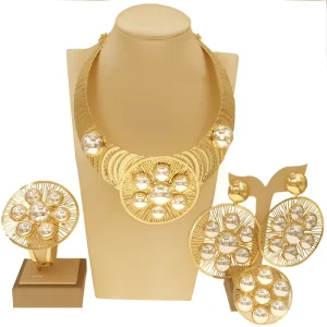 Dubai Jewelry Sets for Women Brazilian Gold Jewelry Necklace Italian Gold Plated Jewelry