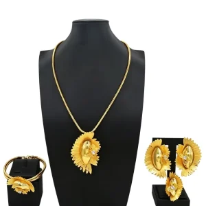 Dubai Luxury Gold Plated Jewelry Set for Women 4Pcs Twisted Chain African Bridal Wedding Party Jewelry Gifts HE2550720