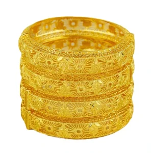 Dubai Women’s 24K Gold-Plated Hollow Fashion Bracelet Indian Arab Bride Wedding Jewelry