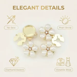 Durable Eco Friendly Nickel Free Metal Button Covers for Women’s Shirts Brass Cufflinks Fancy Pearl Decorative