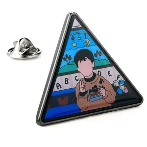 Durable Zinc Alloy Soft Enamel Pin Custom logo Photo Print Triangle Enamel Pin Cartoon Badge Metal Brooch Lapel Pin