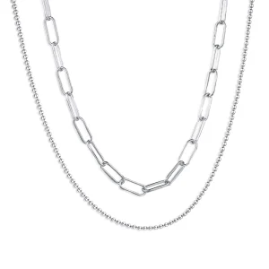 Dylam 18K Gold Plated S925 Silver Vermeil Double Layer Link Bead Jewelry Sterling Silver 925 Large Paperclip Chain Necklace