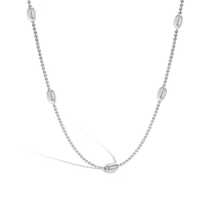 Dylam Minimalist 925 Sterling Silver Rhodium Plated Beaded Chain Necklace for Women Fine Fashion Jewelry Jewellery