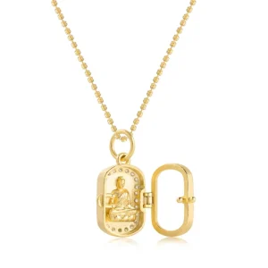 Dylam Religious Buddha Trendy Gold Plated Luxury Fashion 925 Sterling Silver Jewelry Necklaces