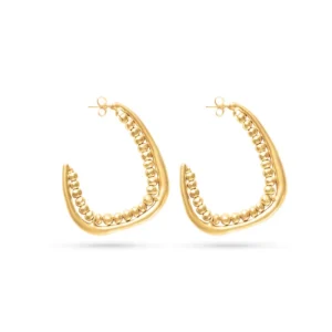 EDGE Custom Gold Plated Stud Earrings with Beads Elegant Design Fashion Jewelry ODM Earrings for Women