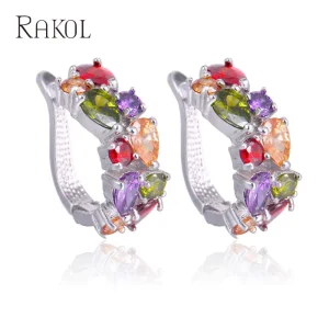 EP094 Fashion Earrings Trend Women’s Beauty Colorful Zirconia Earrings Bulk Earrings