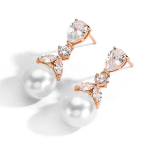 EP2441 CZ Crystal Bridal Earrings Wedding Dangle Women Girls
