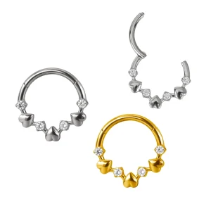 Earring Implant Grade ASTM F136 Titanium Piercing Body Nose Ring Hinged Segment Hoop Ring Jewelry
