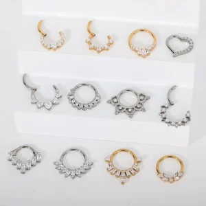 Earring Piercing Jewelry Nose Rings ASTM F136 Titanium Hinged Segment Hoop Ring Ear Body Jewelry
