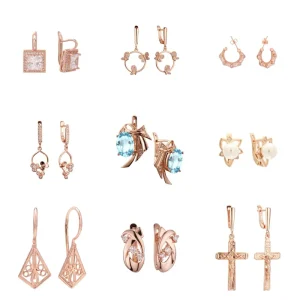 Earrings Lot Gold Plated Pearl Gemstone Simple Styles