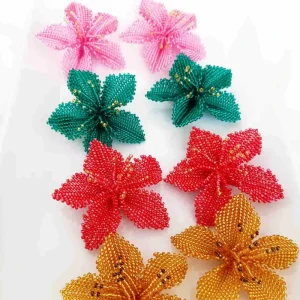 Earrings Miyuki Hand Woven Beaded Florets Tassel Flower Earrings for Women Holiday Style Color Fashion Stud Earrings Jewelry