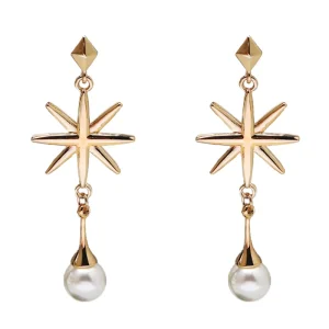 Earrings Zinc Alloy Sunflower Earrings Cute Jewelry for Women Girls with Natural Freshwater Pearl