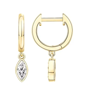 Earrings for Women Cubic Zirconia Jewelry 14K Gold Plated Geometry Cubic Zirconia Hypoallergenic Hoop Dangle Earrings