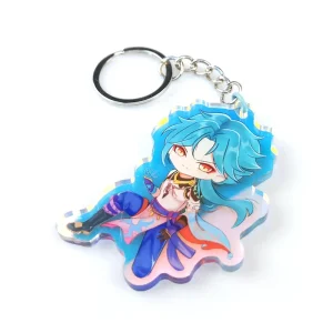 Eco Friendly Digital Photo Colored Acrylic Keychain Cartoon Pattern Fashionable Creative Design Transparent