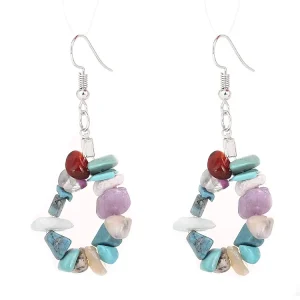 Eco Friendly Handmade Chakras Earrings Yoga Jewelry Natural Stone for Women and Girls