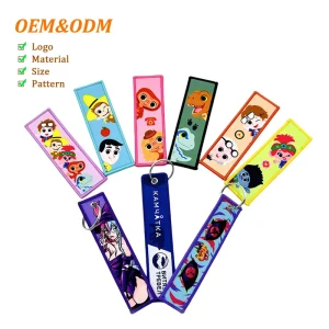 Eco Friendly Leather Copper Patch Keychain Fine Stitching Line Fadeproof Portable Daily Fashion Accessory