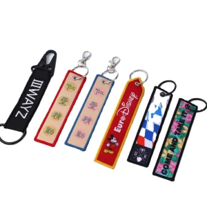 Eco-Friendly Polyester Embroidered/Woven Keychain-Fashion Style Safe Material Gift for Christmas Birthday Halloween