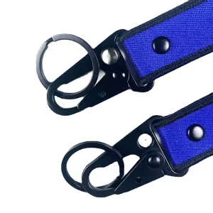 Eco Friendly Sports Style Carabiner Keychain Short Lanyard Thermal Transfer Printed Logo Webbing