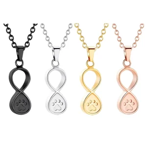 Eco Friendly Stainless Steel Dog Cat Memorial Cremation Urn Necklace With Rose Gold Plating