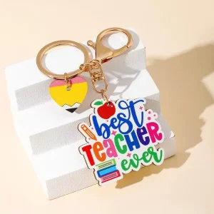 Eco Friendly Waterproof Rainbow Wooden Tag Tassel Keychain Creative Fashion Graduation Customization Fridge Magnet