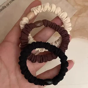 Elastic Slim Black Hair Tie High Elasticity Simple Hair Rope for Women Girls Daily Hair Accessories Custom Logo