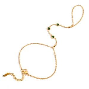 Elegant 18K Gold Plated Stainless Steel Niche Bracelet Inter Finger Accessory Fashion Charm Handchain for Women