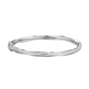 Elegant 925 Silver Moissanite Diamond Bracelet Beautiful Dignified Exquisite Fashion Bangle for Formal Occasions