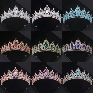 Elegant AB Crystal Rhinestone Tiara Silver Plated Crown for Bridal Wedding Prom Birthday Pageant Party Headpiece