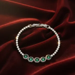 Elegant Bracelet Five Round Zircon Gold Plated Adjustable Bracelet for Daily Fashion with Sustainable Clasp Detail Bracelet