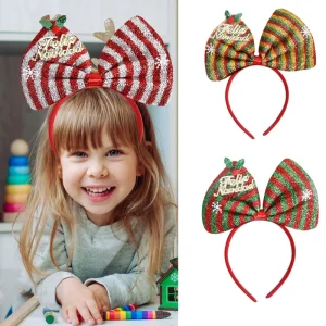 Elegant Christmas Bow Headband for Adults and Children Cross Border New Hair Accessories for Holiday Party Decorations