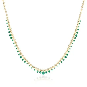 Elegant Colored Zircon Pendant 2mm Beaded Necklace 925 Silver Jewelry 14K 18K Gold Plated Charm Necklace